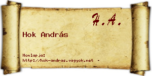 Hok András névjegykártya